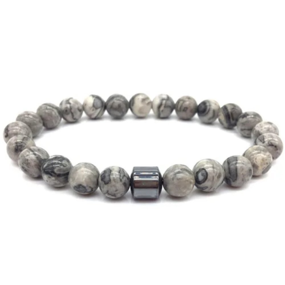Grey Jasper Bracelet,Jasper Stone Bracelet,Good Luck Bracelet